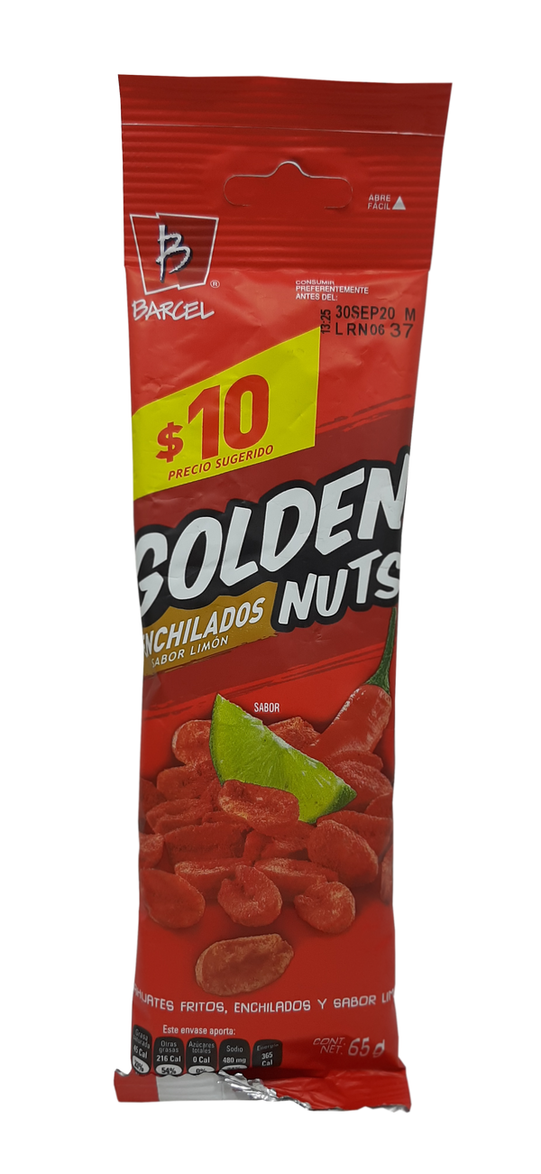 CACAHUATES GOLDEN NUTS ENCHILADOS BARCEL 65G