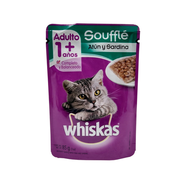 WHISKAS SOUFFLE  ATUN Y SARDINA ADULTO 85G