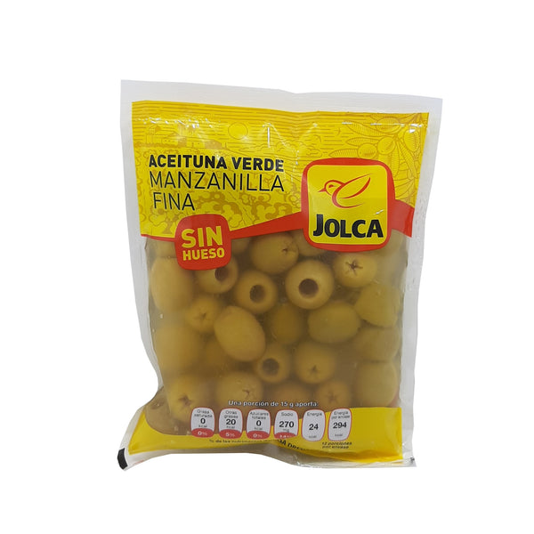 ACEITUNA VERDE SIN HUESO JOLCA 180G