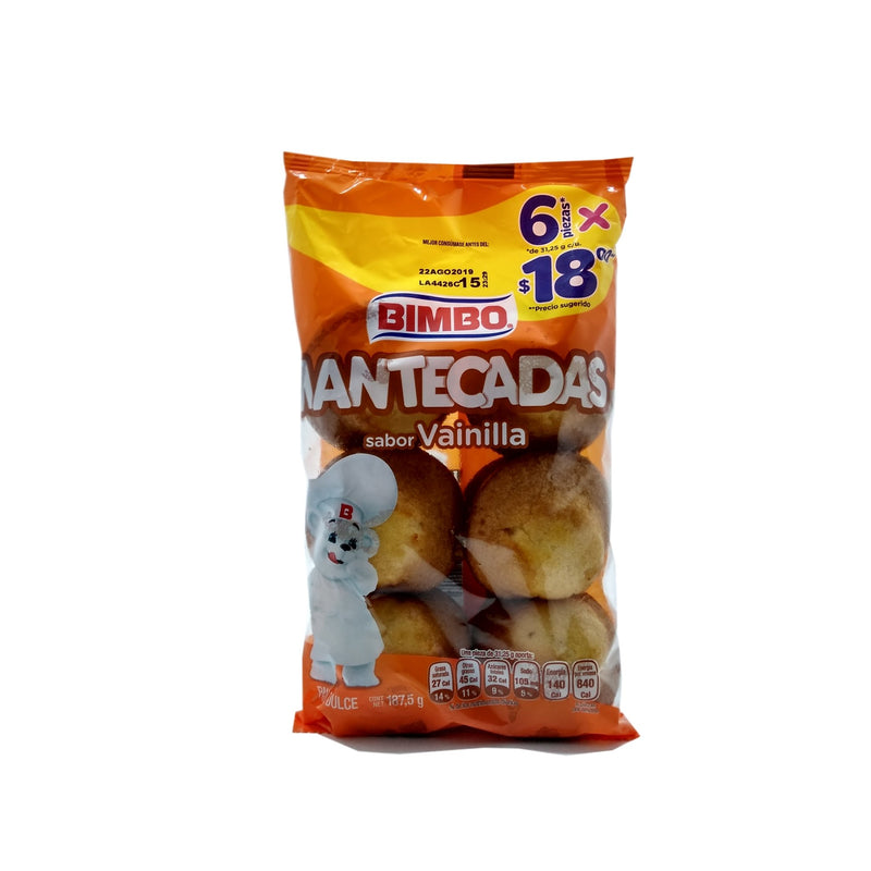 MANTECADAS BIMBO VAINILLA 6PZ