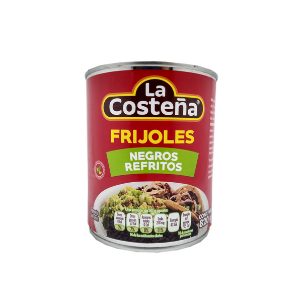 FRIJOLES LA COSTEÑA NEGROS REFRITOS 820G