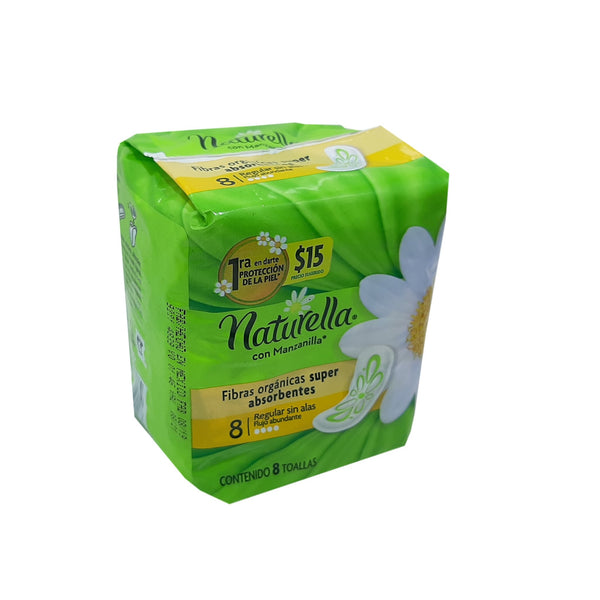 TOALLAS NATURELLA FLUJO ABUNDANTE CON ALAS 8PZ